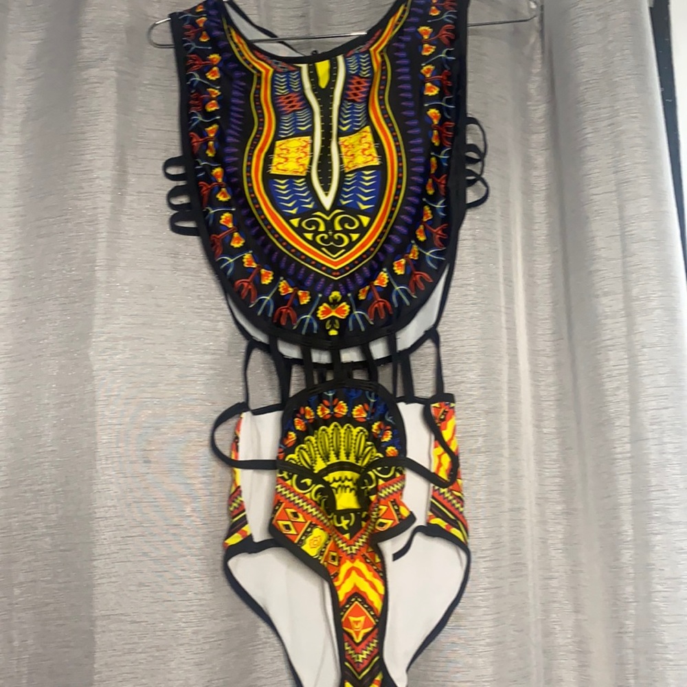 African print bathing suit
